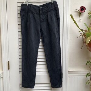 Free People Vintage Linen Blend Herringbone Button Pleated Women’s Sz 2 Pants